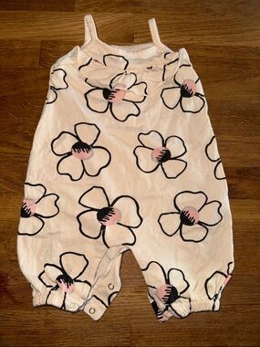 Pink Floral Sleeveless Baby One-Piece Bodysuit